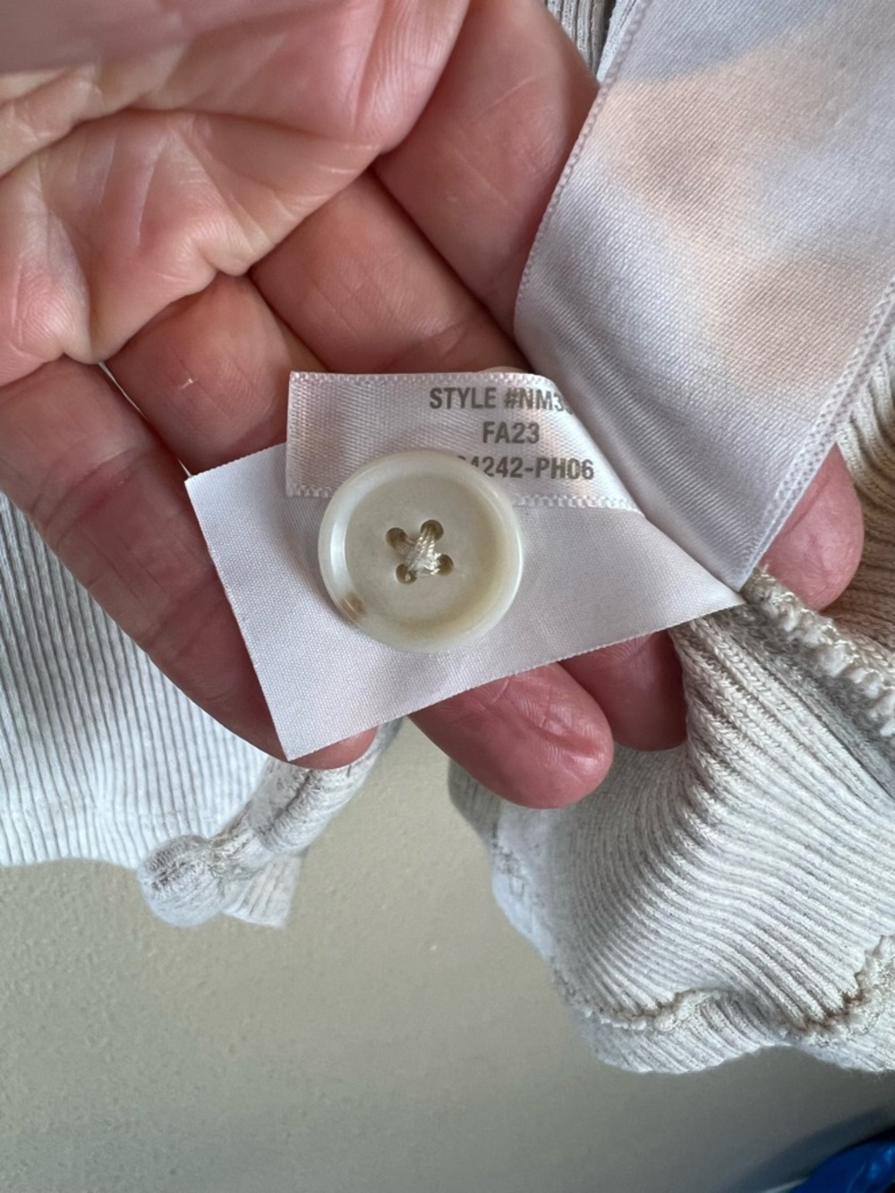 Madewell Cream Ribbed Button-Front Tank - Picture 8 of 8